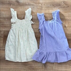 Cat & Jack Cream and Purple Kids Dresses